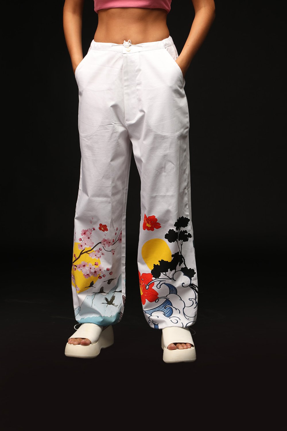 Cherry Blossom Parachute Pants - BonkersCorner