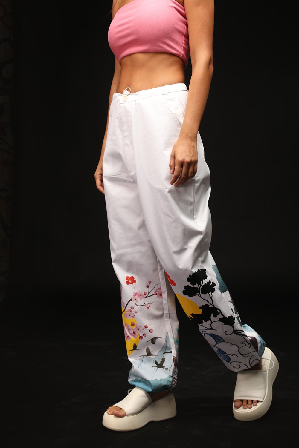 Cherry Blossom Parachute Pants - BonkersCorner