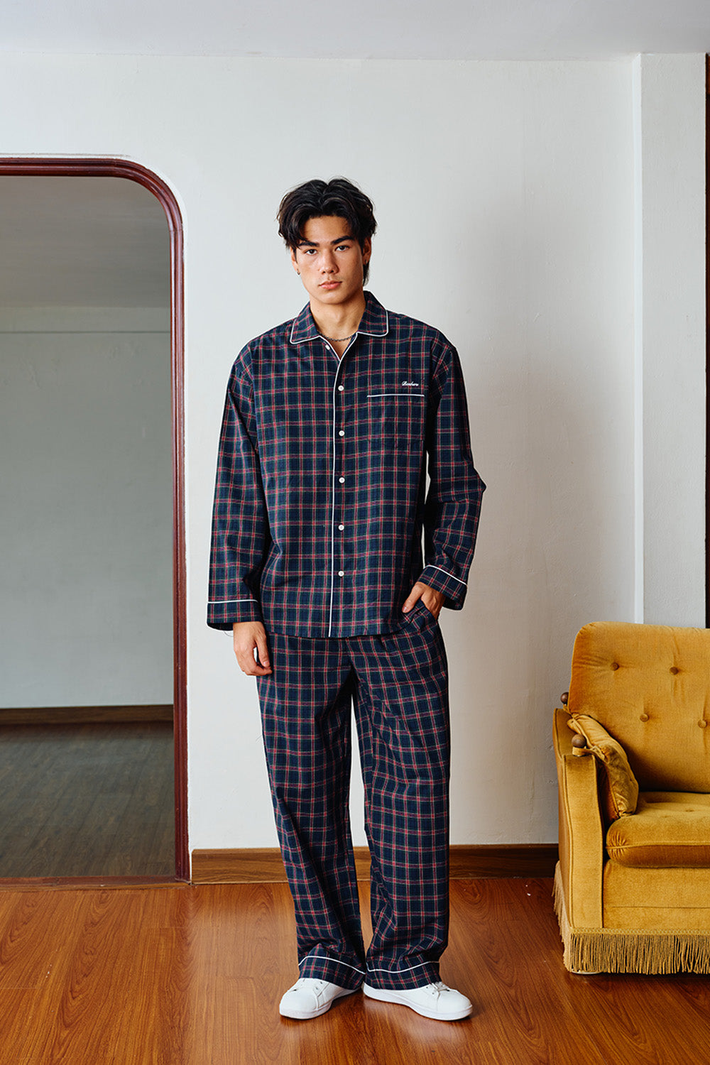 Classic Navy Plaid Pyjama Set