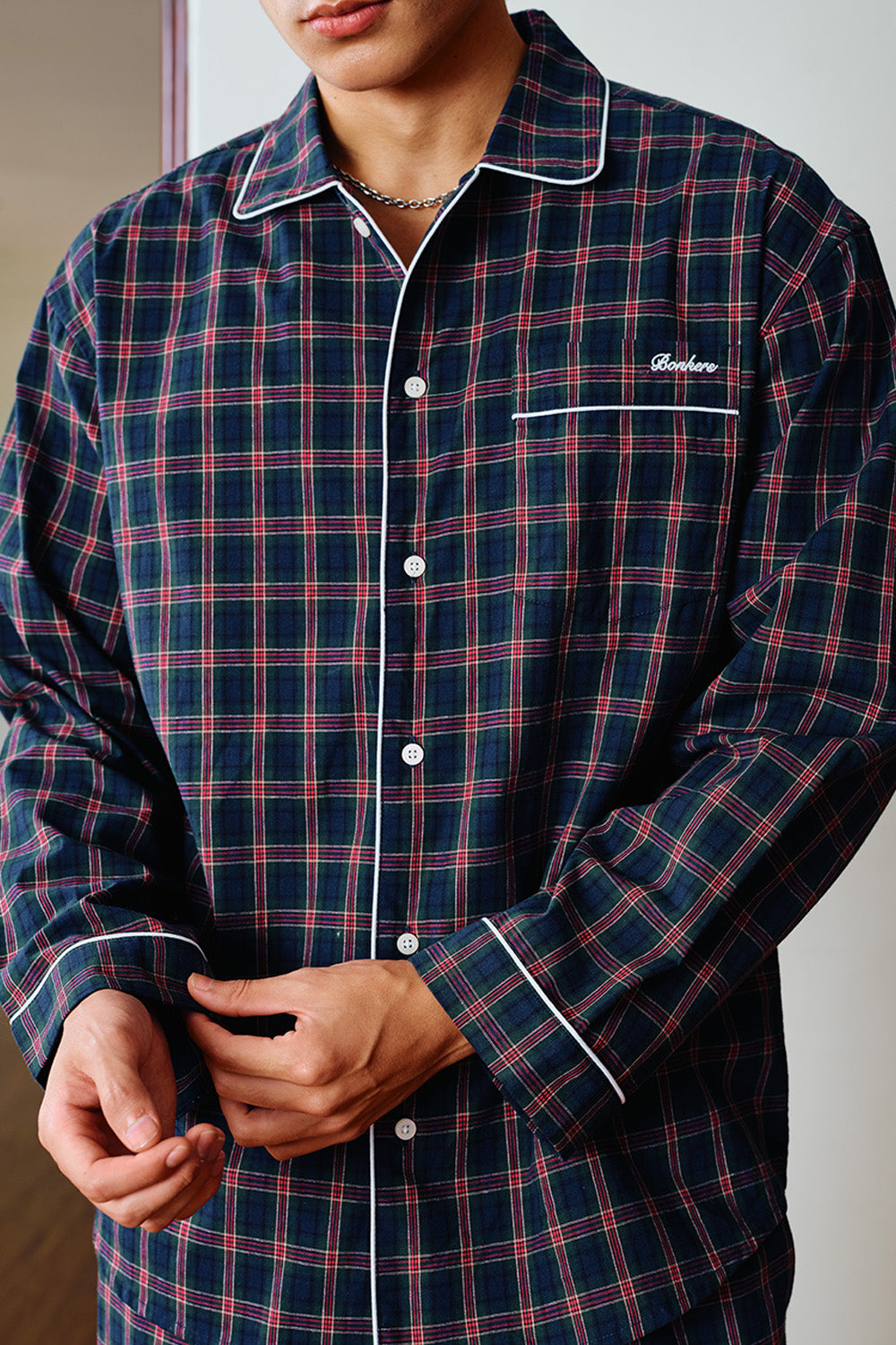 Classic Navy Plaid Pyjama Set