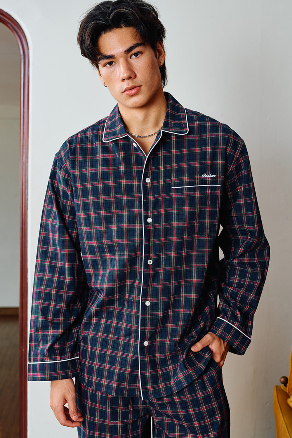 Classic Navy Plaid Pyjama Set