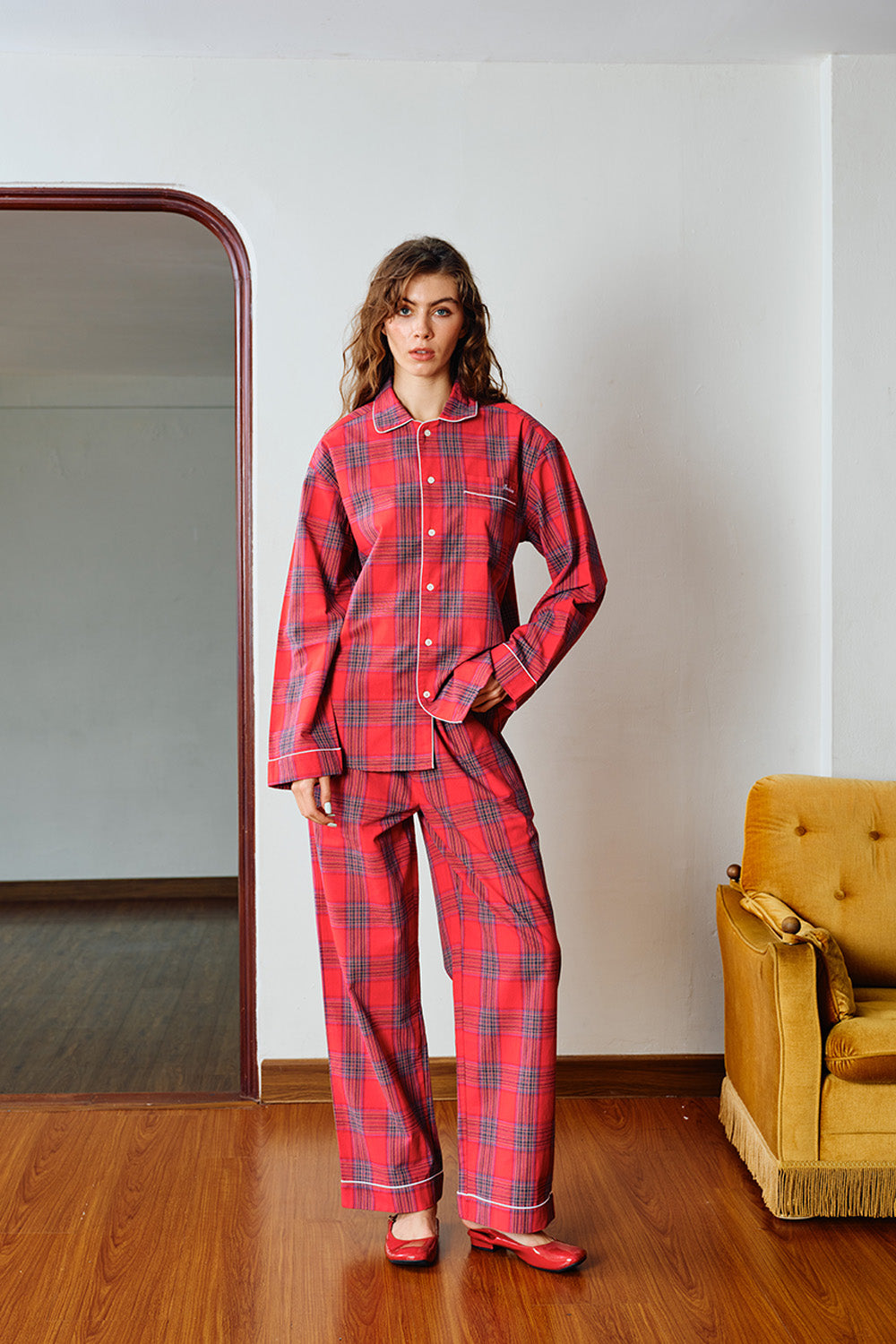 Classic Red Plaid Pyjama Set