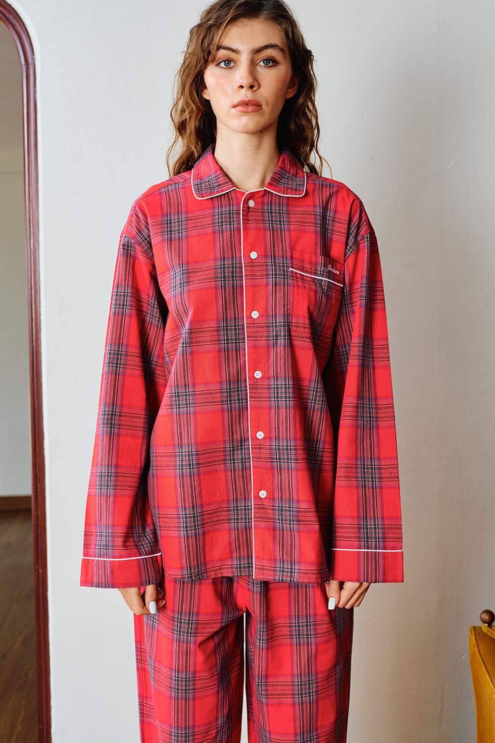 Classic Red Plaid Pyjama Set