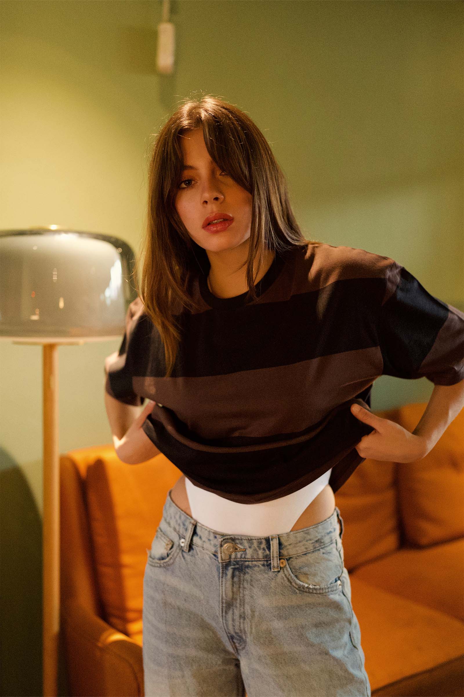 Coco Stripes Heavyweight Oversized T-shirt - BonkersCorner