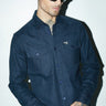 Dark Blue Solid Regular Fit Shirt - BonkersCorner