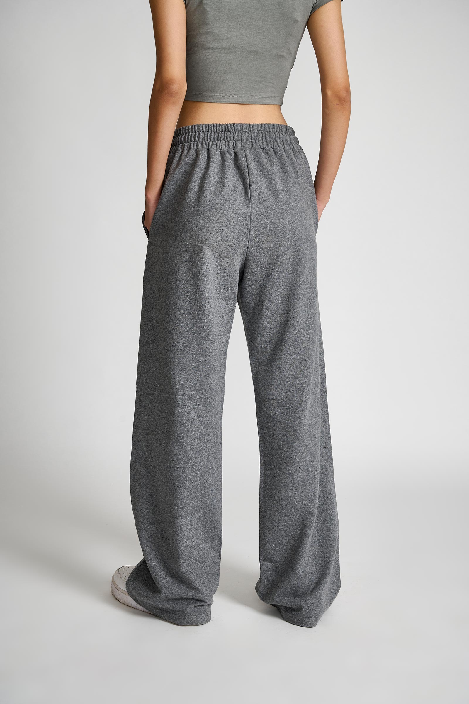 Dark Grey Melange Wide-Leg - BonkersCorner