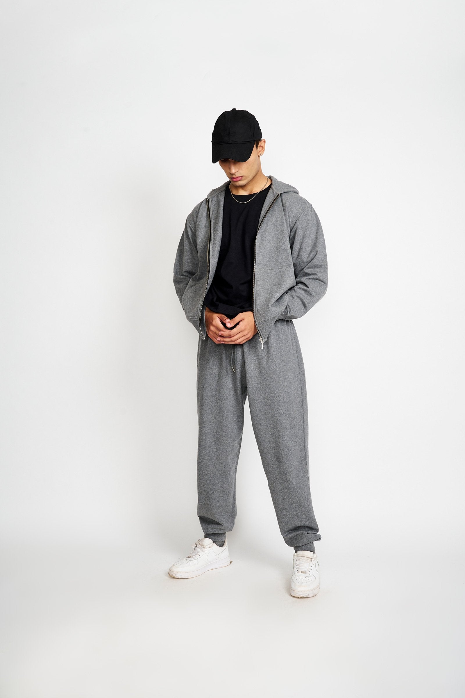 Dark Grey Melange Zipper - BonkersCorner
