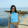 Deep Blue Utility Crop Top - BonkersCorner