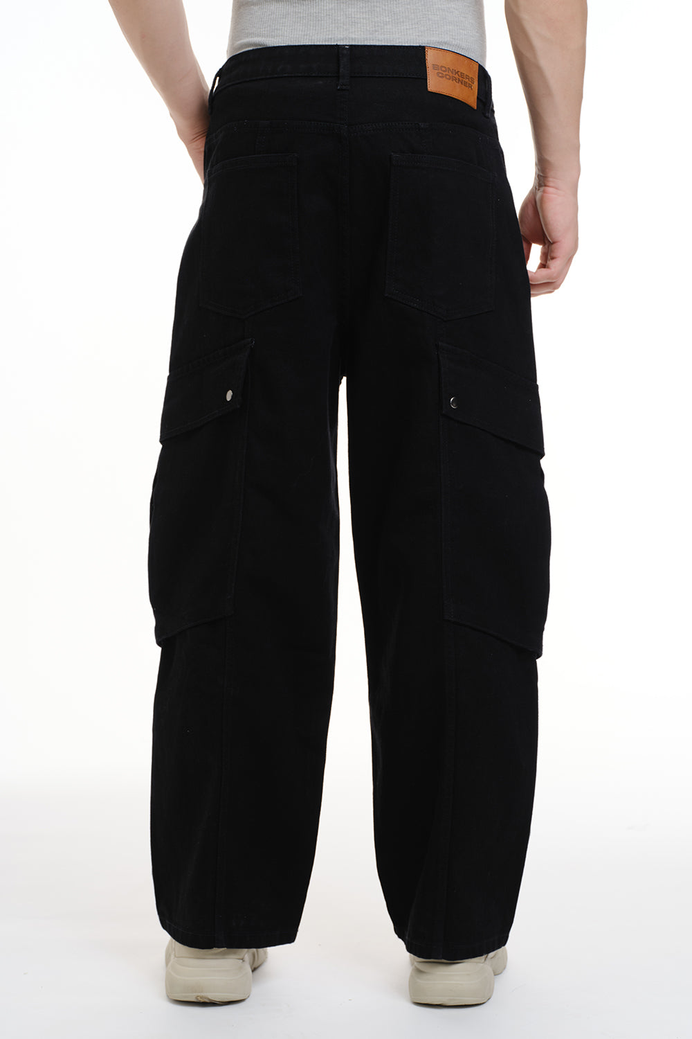 Black Cargo Denim Pants - BonkersCorner