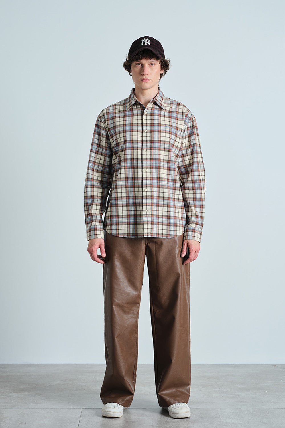 Frosted Blue Plaid Casual Shirt - BonkersCorner