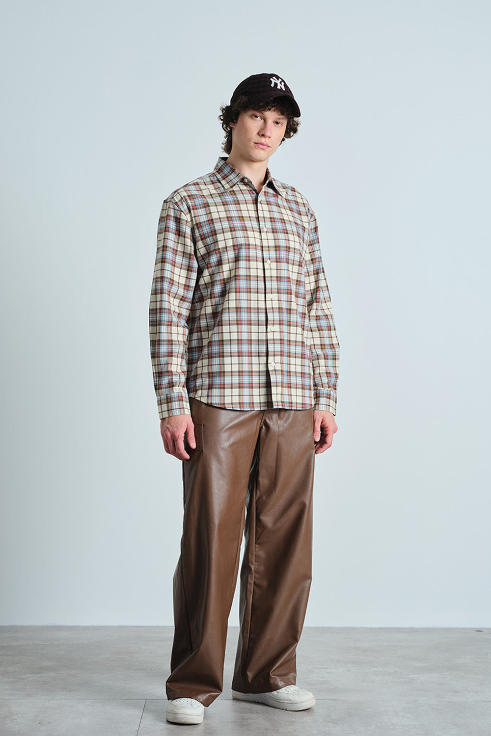 Frosted Blue Plaid Casual Shirt - BonkersCorner