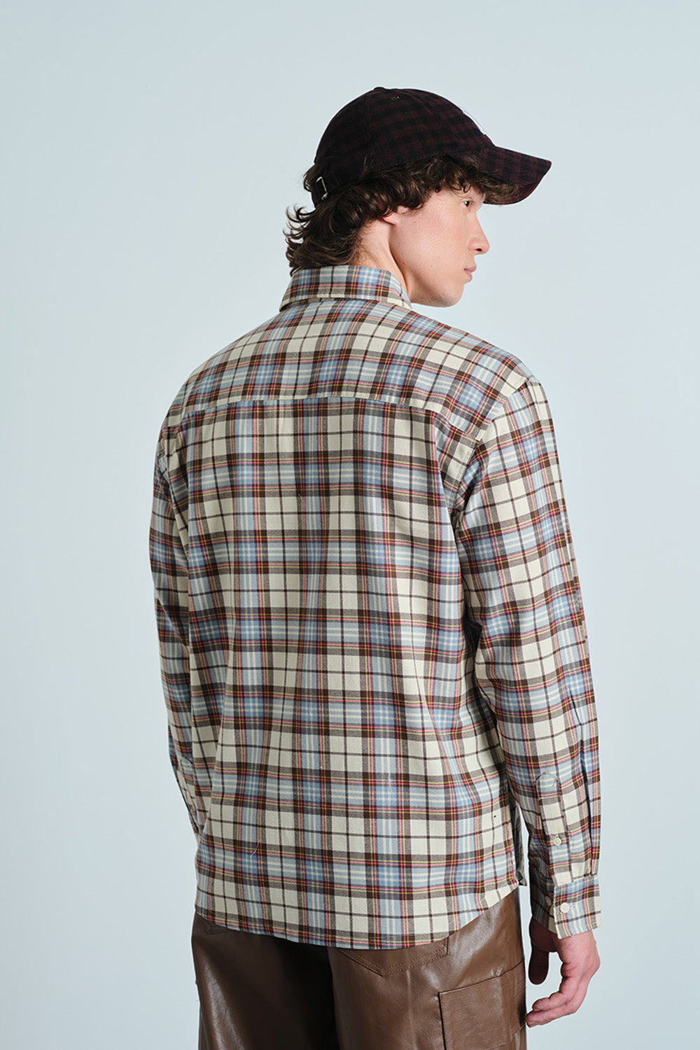 Frosted Blue Plaid Casual Shirt - BonkersCorner