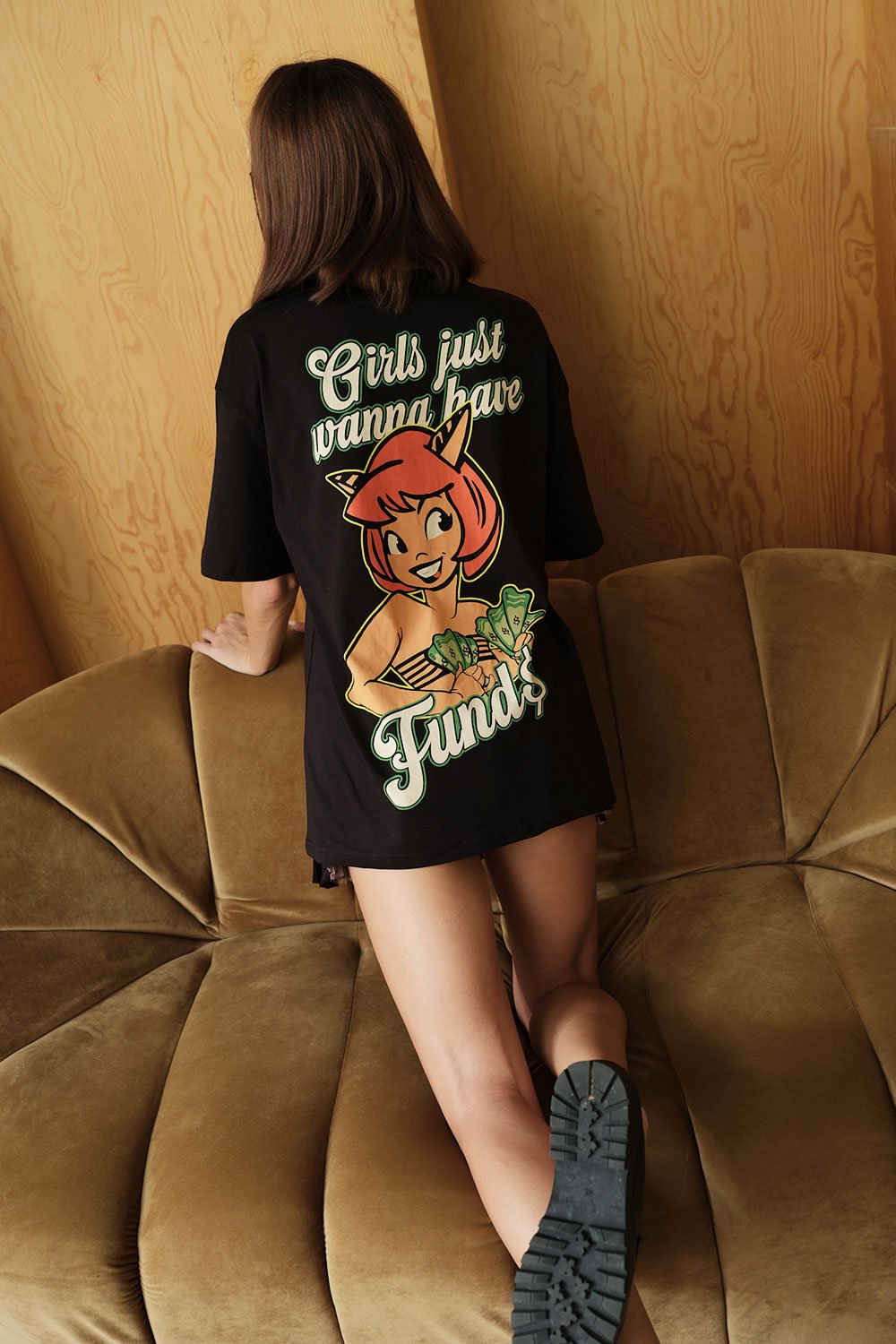 Girls Just Wanna Have Funds Oversized T-shirt - BonkersCorner