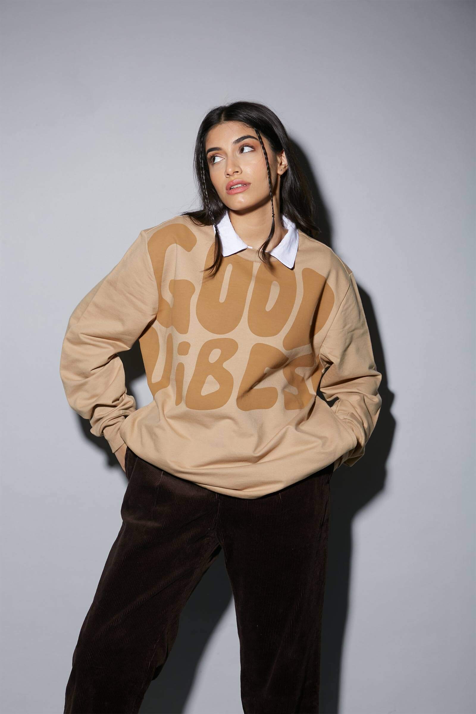 Good Vibes Oversized Heavyweight Sweatshirt - BonkersCorner