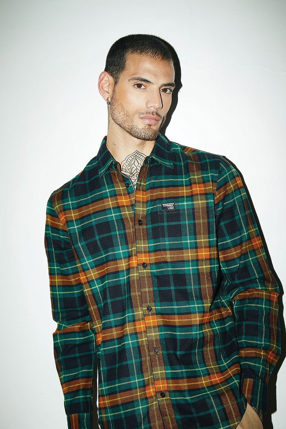 Green-Brown Plaid Regular Fit Shirt - BonkersCorner