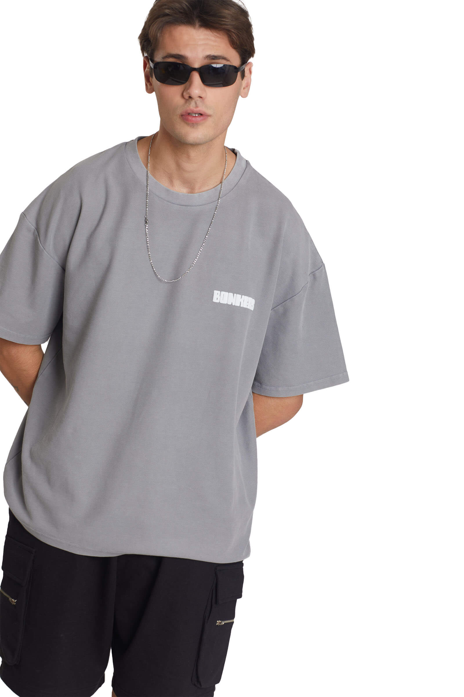 Grey Heavyweight Pique Oversized T-shirt - BonkersCorner