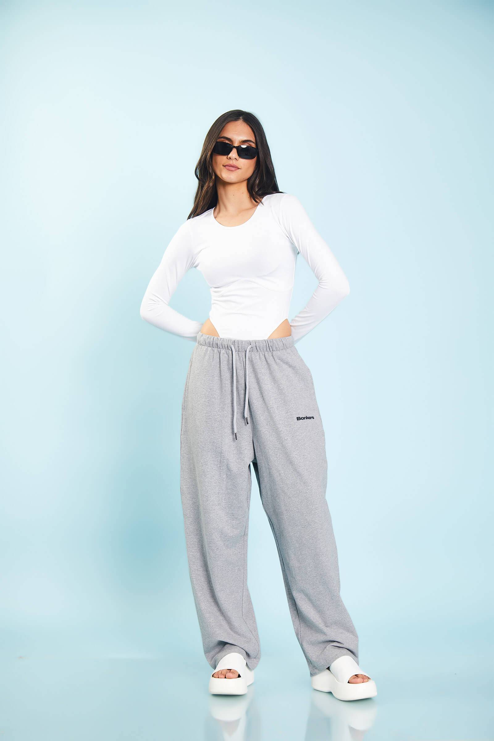 Grey Melange Loose Fit Joggers - BonkersCorner