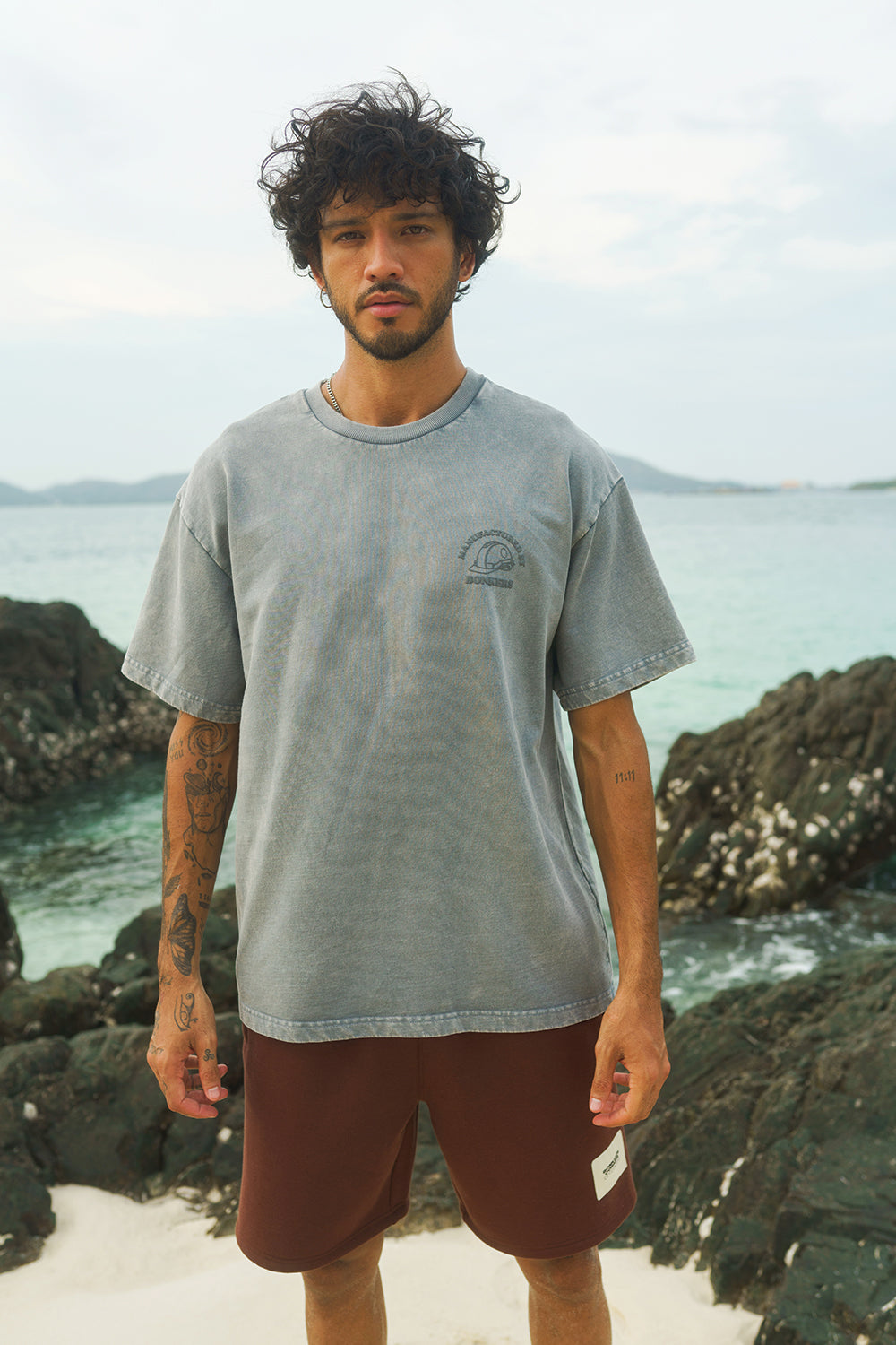 Grey Premium Heavyweight Faded Oversized T-shirt - BonkersCorner
