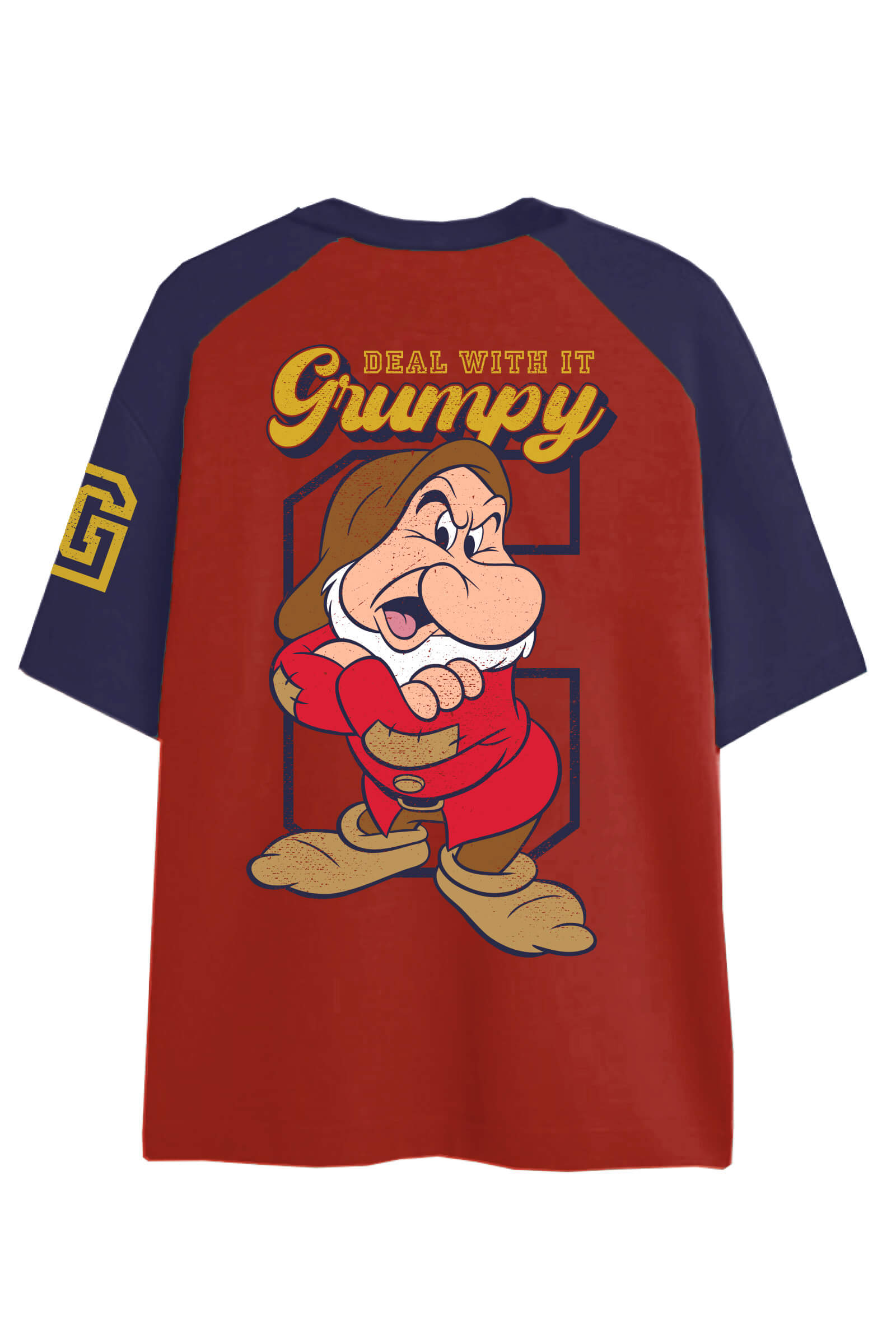 Grumpy Oversized Raglan T-Shirt - BonkersCorner