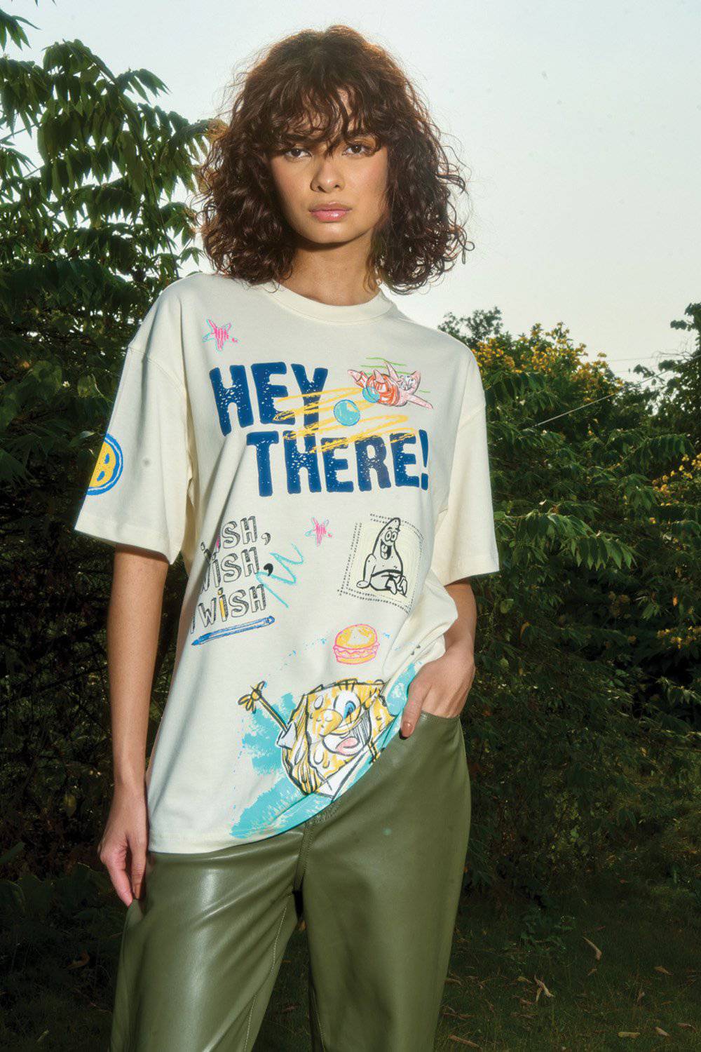 Hey There SpongeBob Oversized T-shirt - BonkersCorner