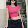 Hot Pink Jersey Crop Top - BonkersCorner