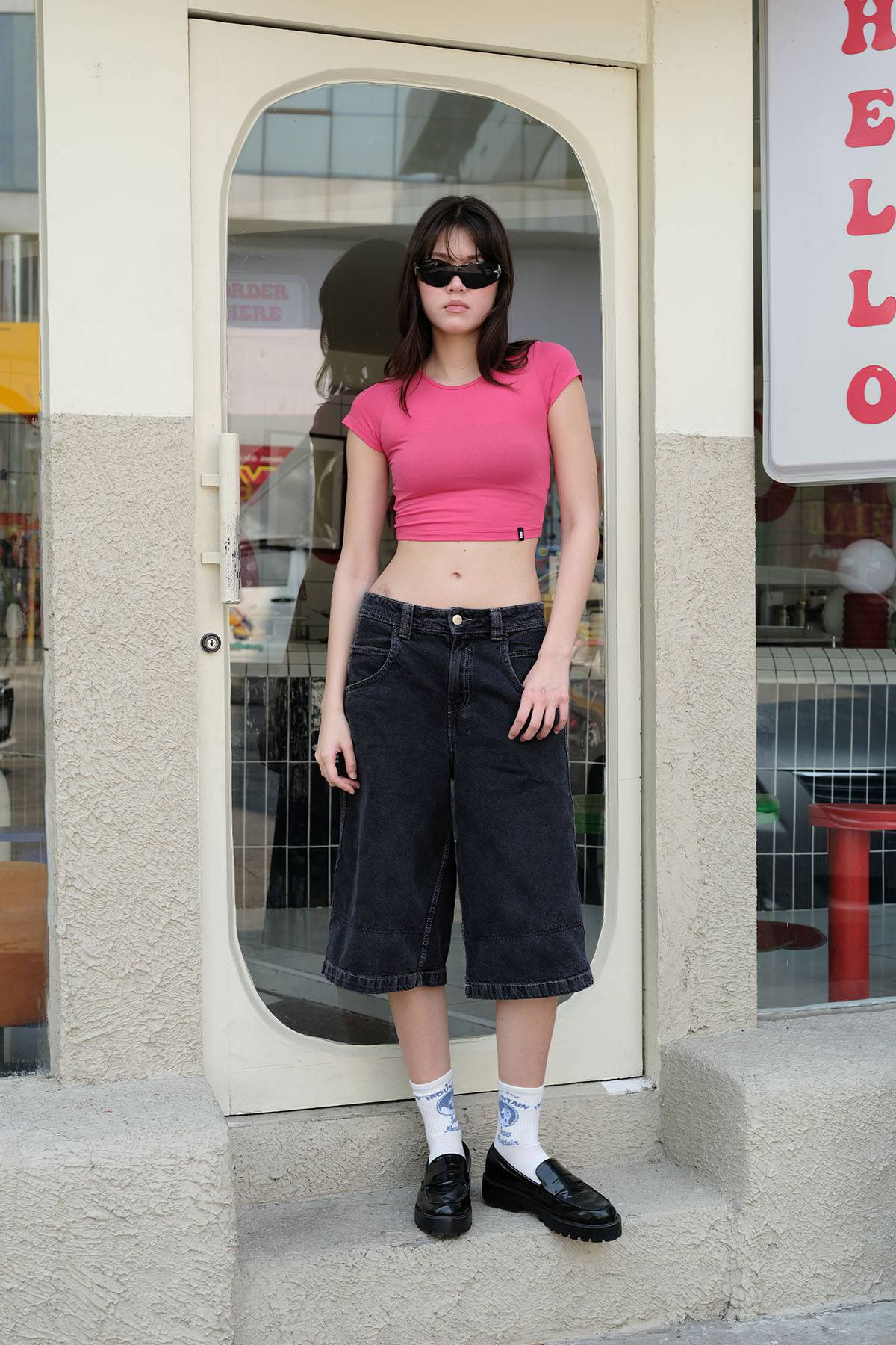 Hot Pink Jersey Crop Top - BonkersCorner