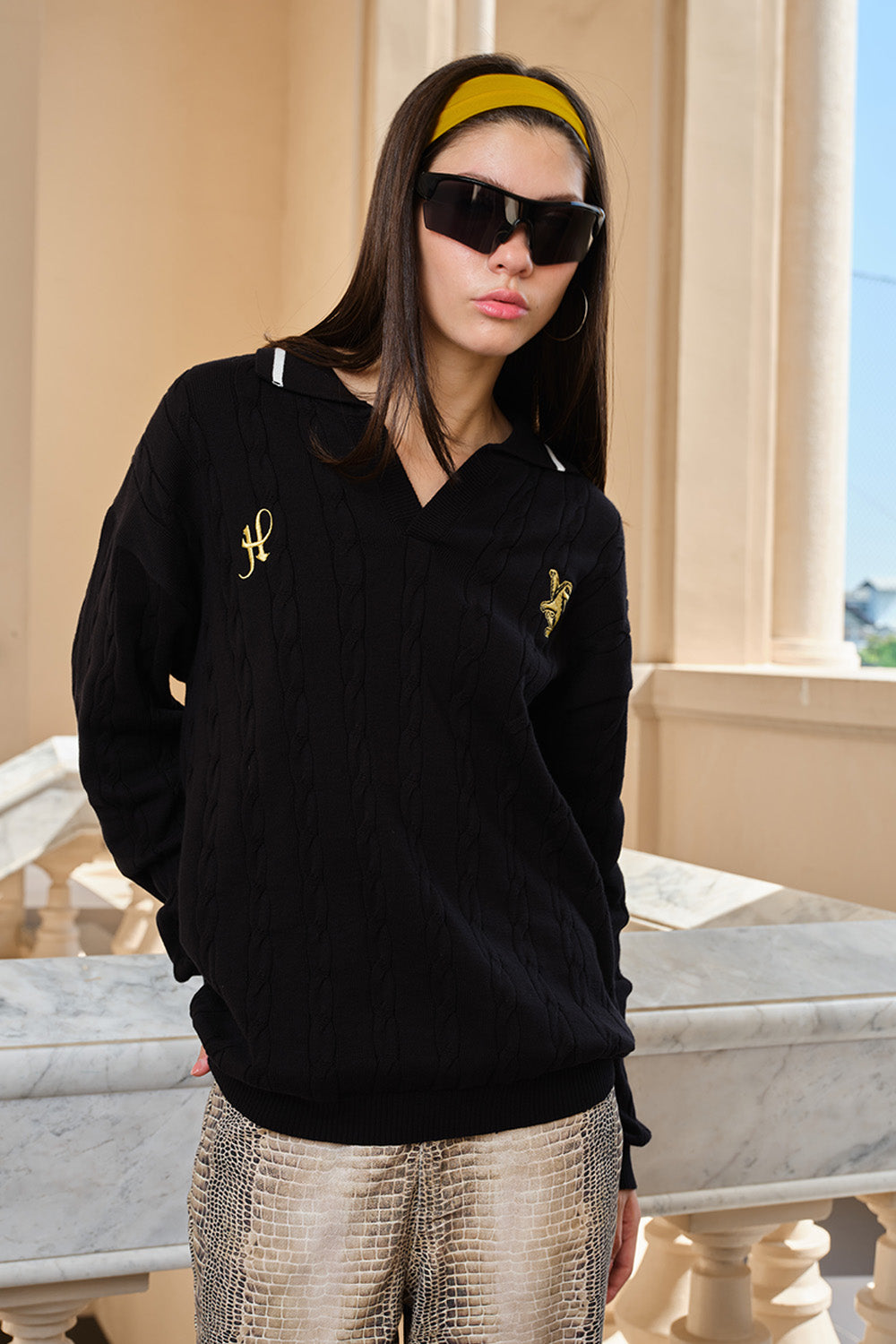 Hufflepuff Cable Knit Polo