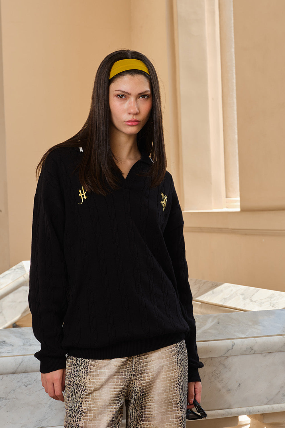 Hufflepuff Cable Knit Polo
