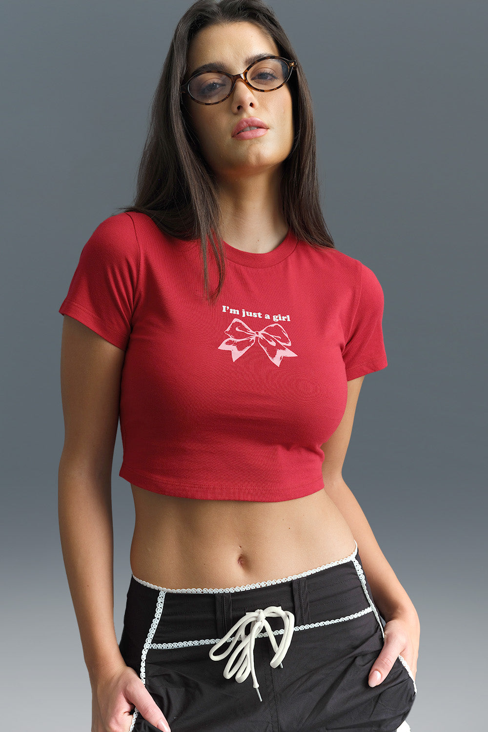 I Am Just A Girl Baby Tee - BonkersCorner