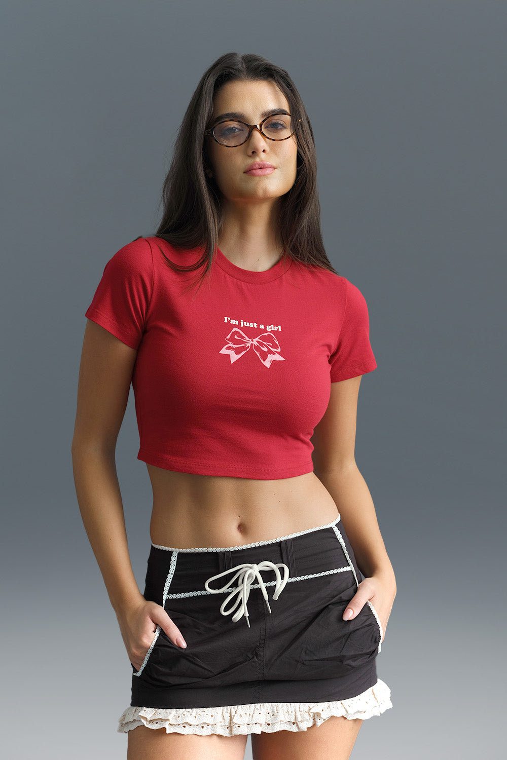 I Am Just A Girl Baby Tee - BonkersCorner