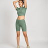 Jade Ribbed Biker Set - BonkersCorner