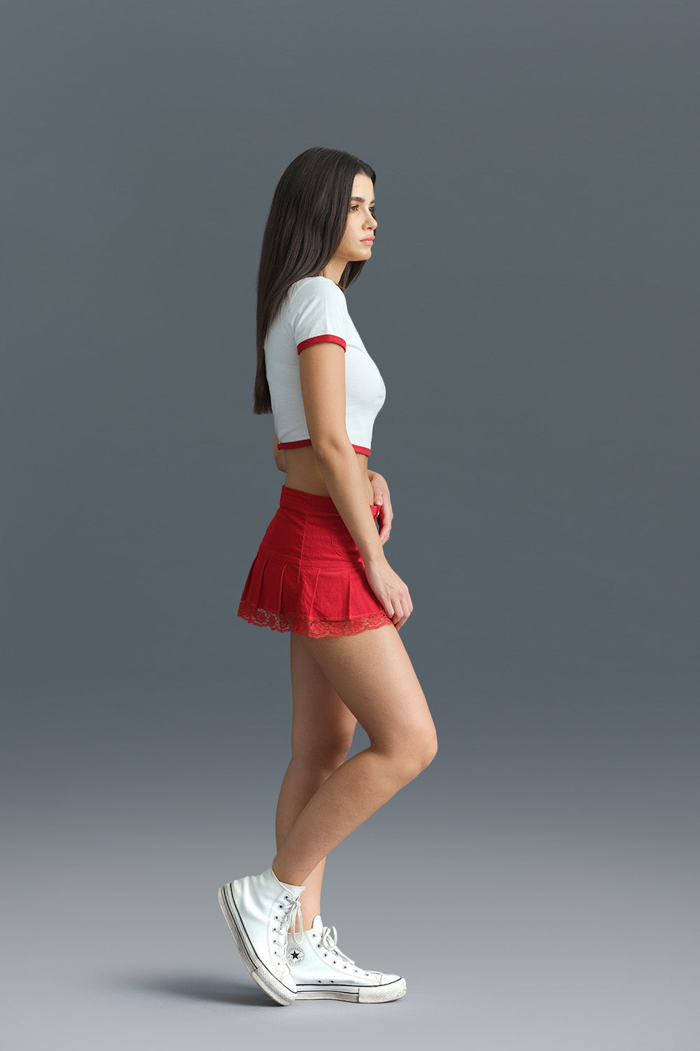 Just A Girl Ringer Crop Top - BonkersCorner
