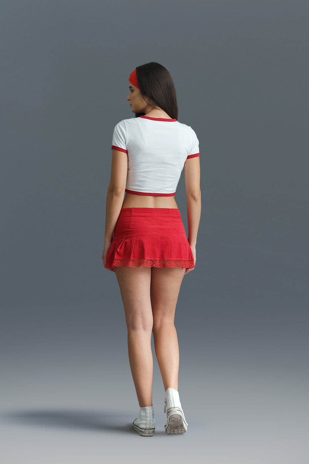 Just A Girl Ringer Crop Top - BonkersCorner