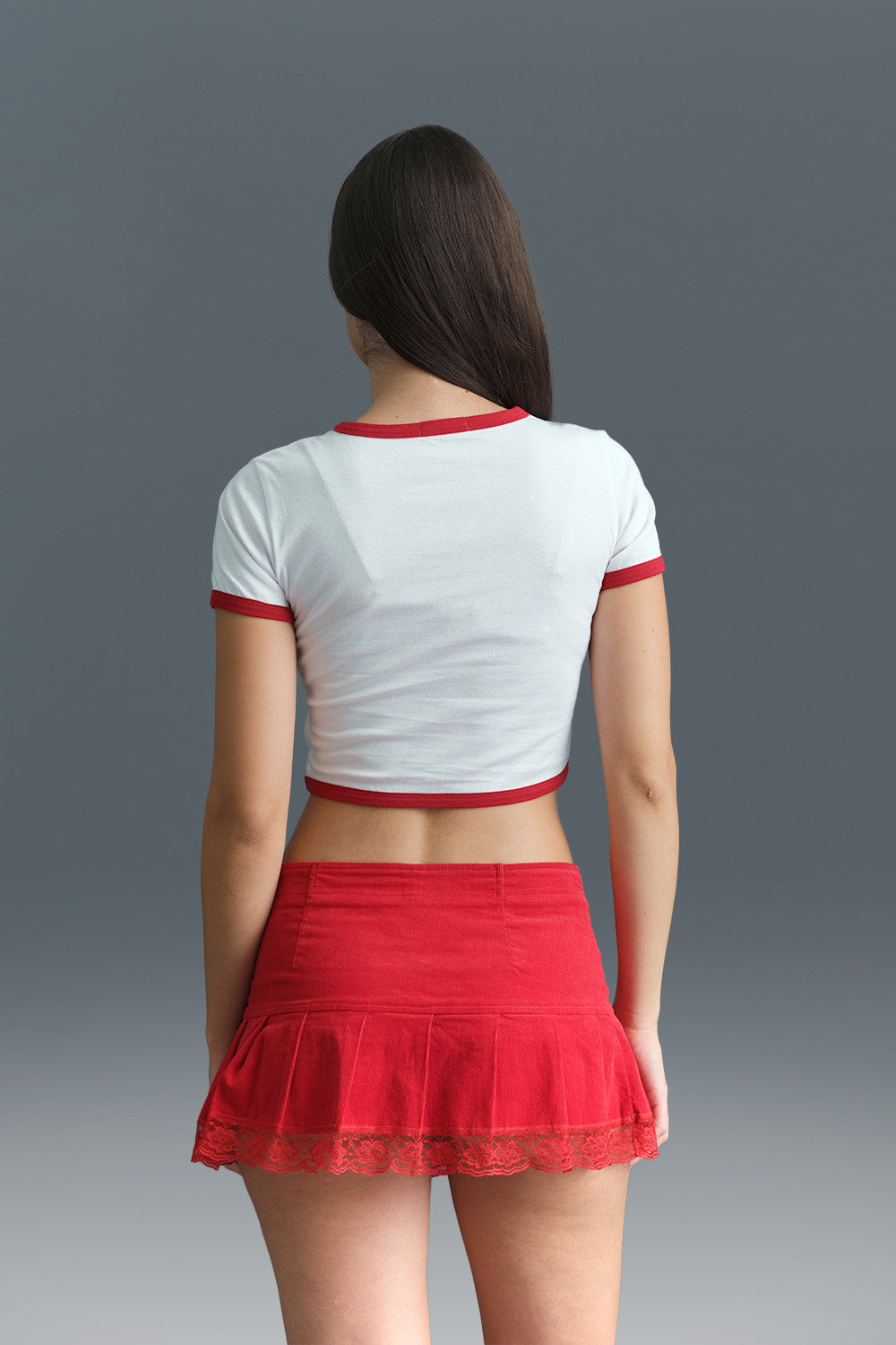 Just A Girl Ringer Crop Top - BonkersCorner