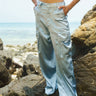 Light Blue Satin Utility Pants - BonkersCorner