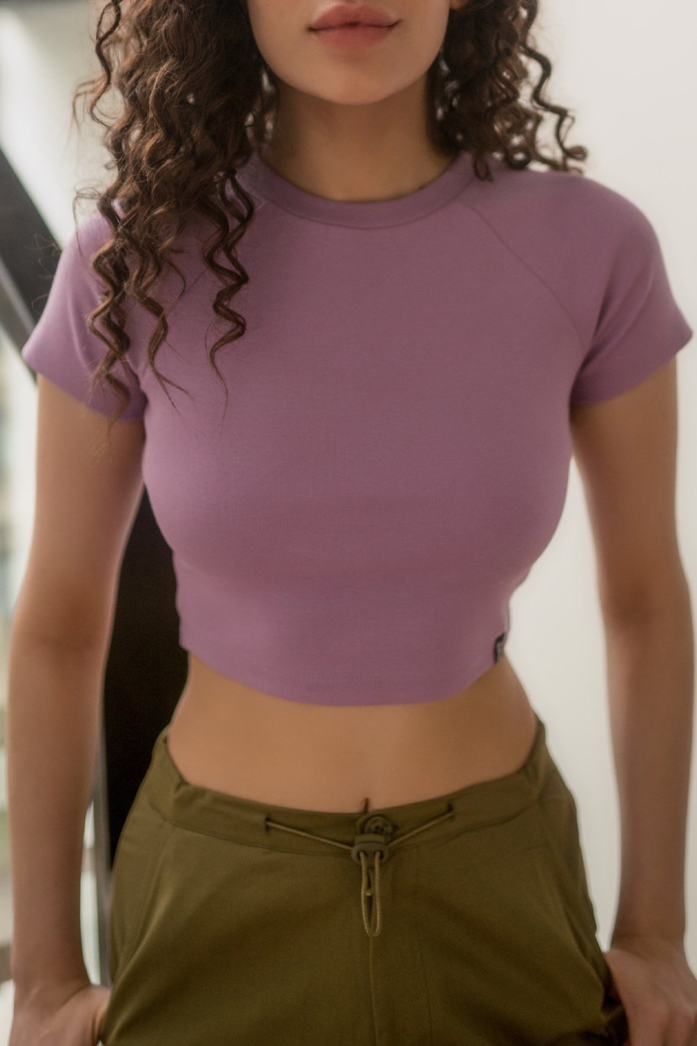 Lilac Heavyweight Baby Tee - BonkersCorner