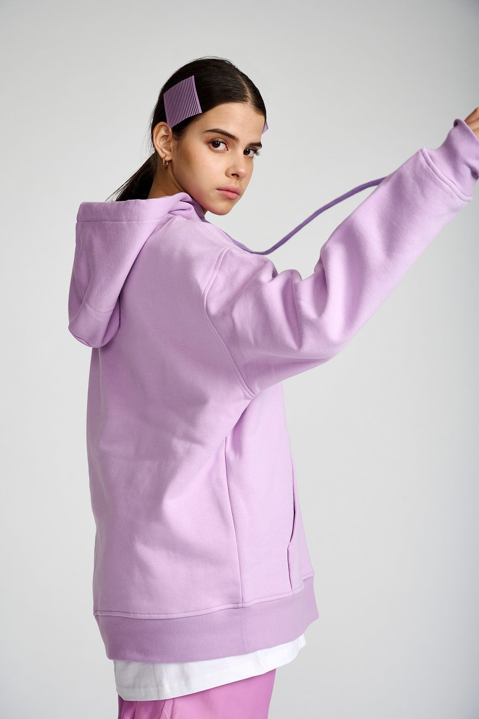 Lilac Signature Oversized Heavyweight Hoodie (Fleece) - BonkersCorner