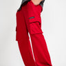 Maroon Utility Straight Fit Pants - BonkersCorner