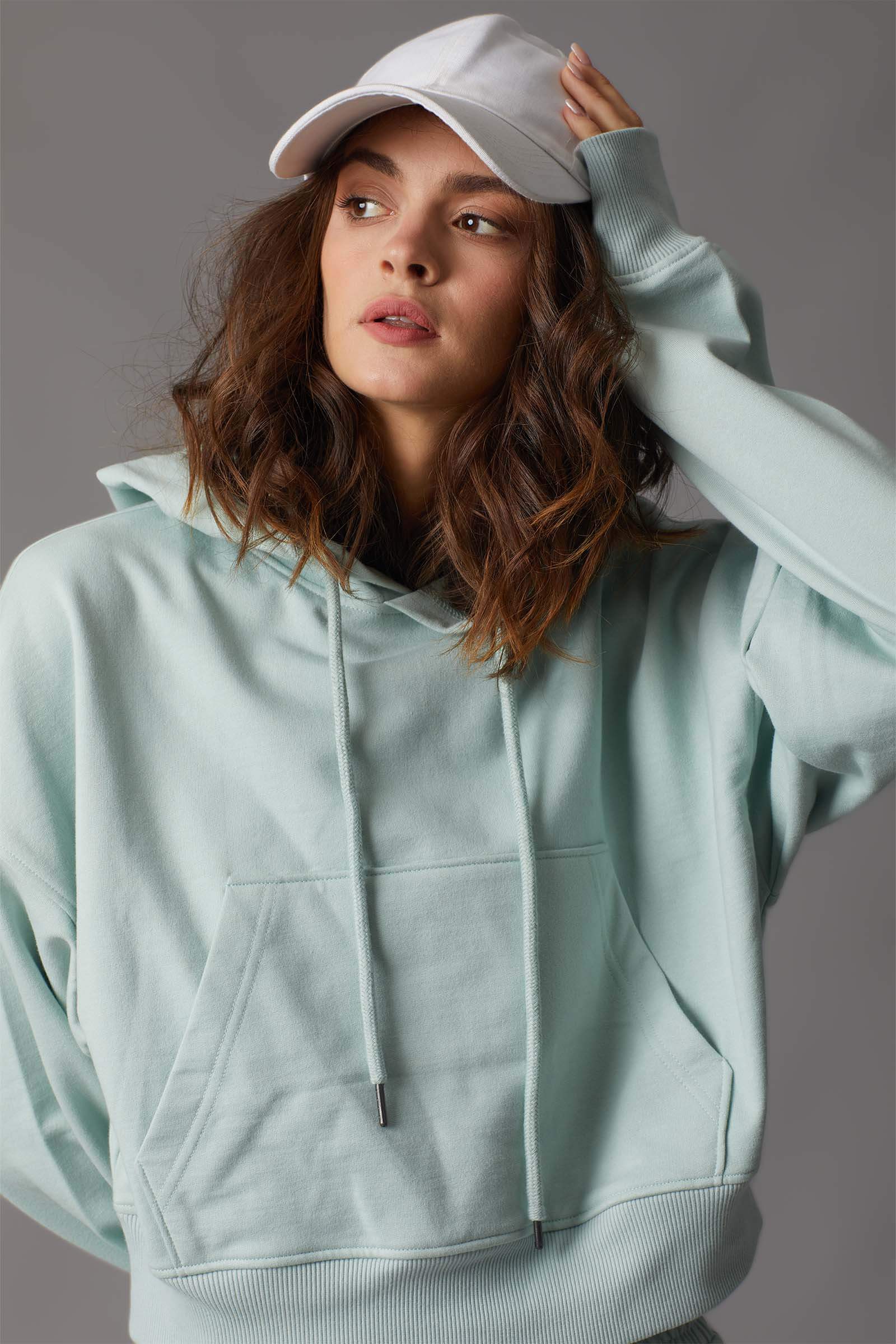 Mint cropped hoodie best sale