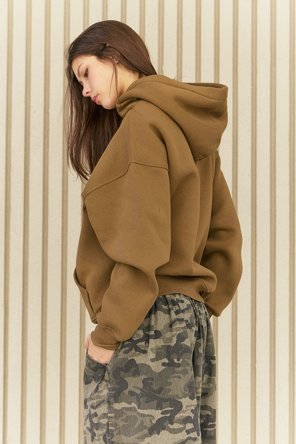 Mocha Wear A Hug Oversized Hoodie - BonkersCorner