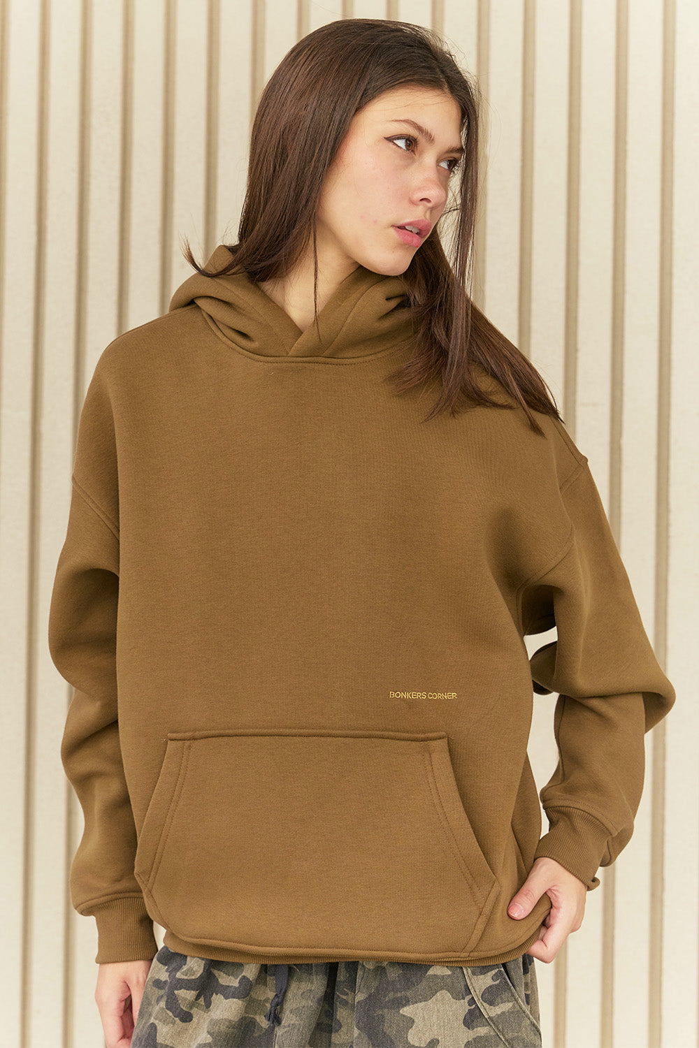 Mocha Wear A Hug Oversized Hoodie - BonkersCorner