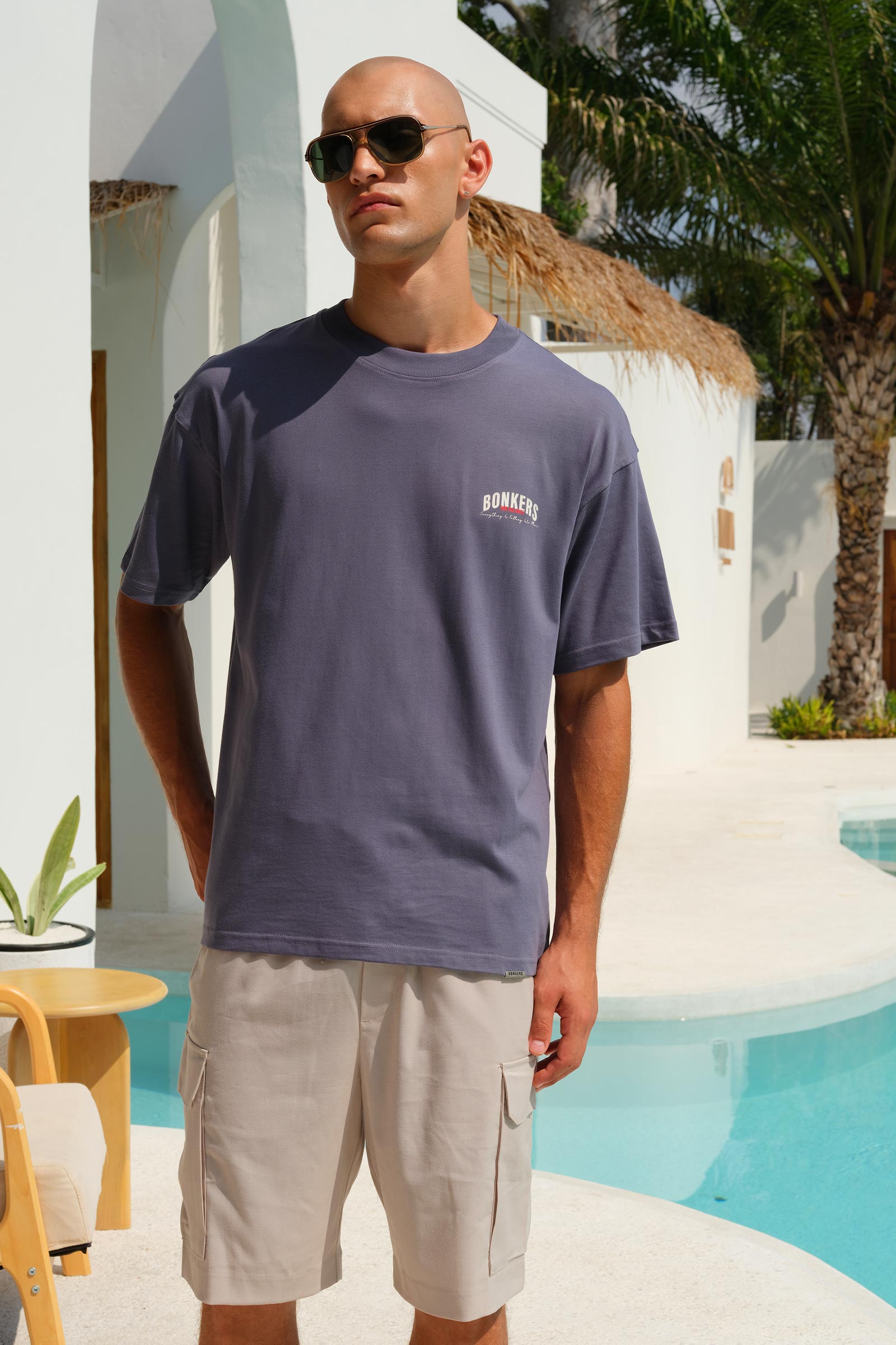 Moonlight Blue 100% Supima Cotton Oversized T-shirt - BonkersCorner