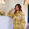 Mustard Plaid Oversized Shirt - BonkersCorner