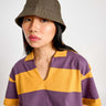Musty Plum Striped Loose Crop Top - BonkersCorner