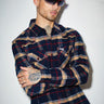 Navy Blue Checkered Regular Fit Shirt - BonkersCorner