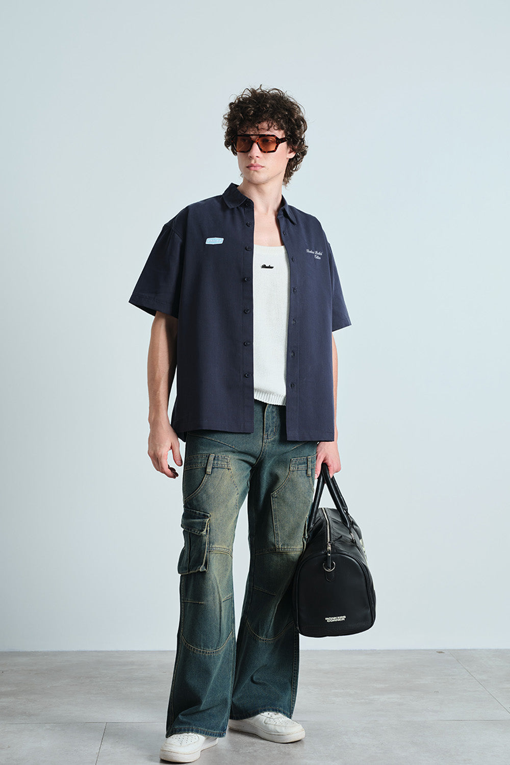 Navy Oversized Utility Shirt - BonkersCorner