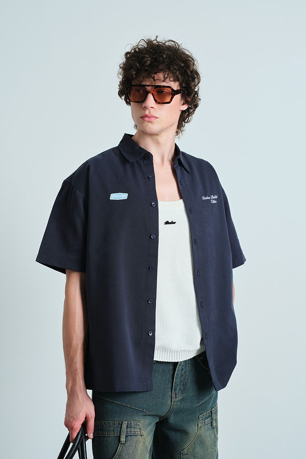Navy Oversized Utility Shirt - BonkersCorner