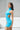 Ocean Blue Highneck Polyamide Backless Dress - BonkersCorner