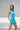 Ocean Blue Highneck Polyamide Backless Dress - BonkersCorner