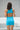 Ocean Blue Highneck Polyamide Backless Dress - BonkersCorner